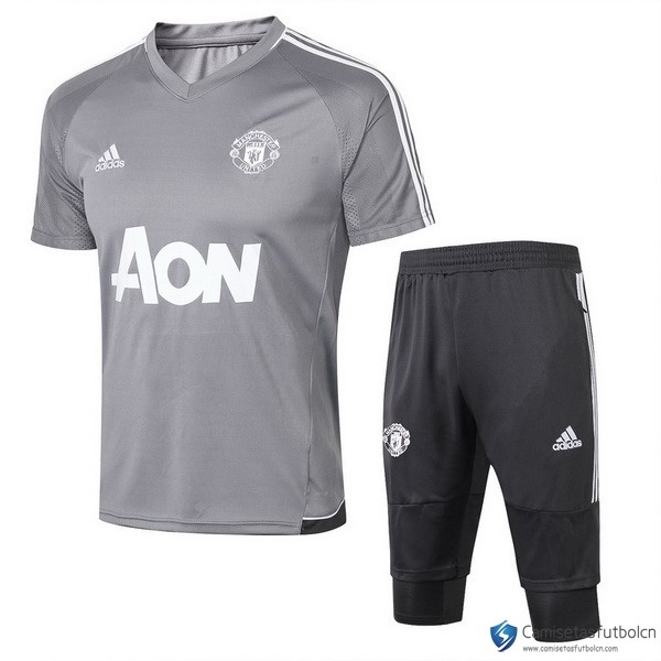 Camiseta Entrenamiento Manchester United Conjunto Completo 2017-18 Gris